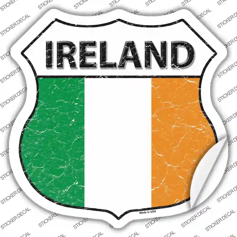 HS-284s-S Ireland Flag Novelty Highway Shield Sticker Decal - Small