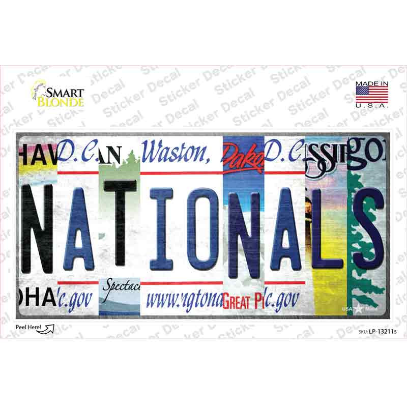 LP-13211s-M Nationals Strip Art Novelty Sticker Decal - Medium