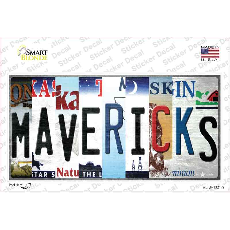 LP-13217s-M Mavericks Strip Art Novelty Sticker Decal - Medium