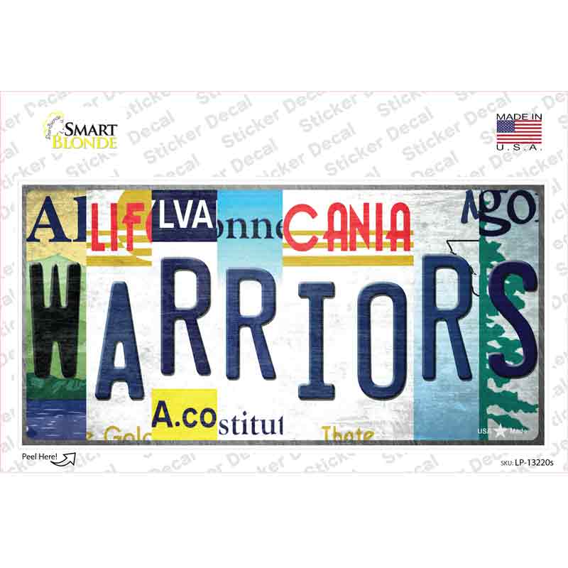 LP-13220s-M Warriors Strip Art Novelty Sticker Decal - Medium