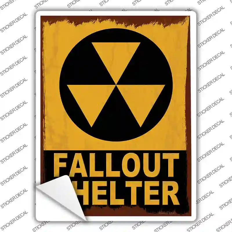 P-4099s-S Fallout Shelter Novelty Rectangle Sticker Decal - Small