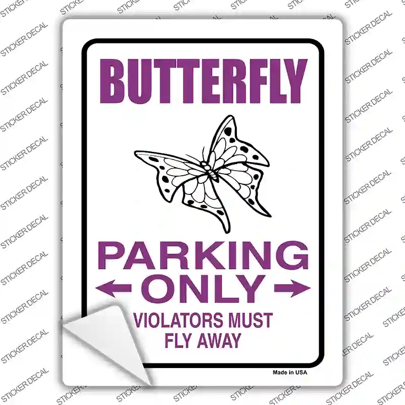 P-624s-S Butterfly Only Novelty Rectangle Sticker Decal - Small