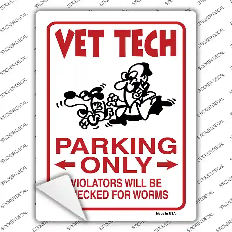 P-737s-XL Vet Tech Novelty Rectangle Sticker Decal - Extra Large