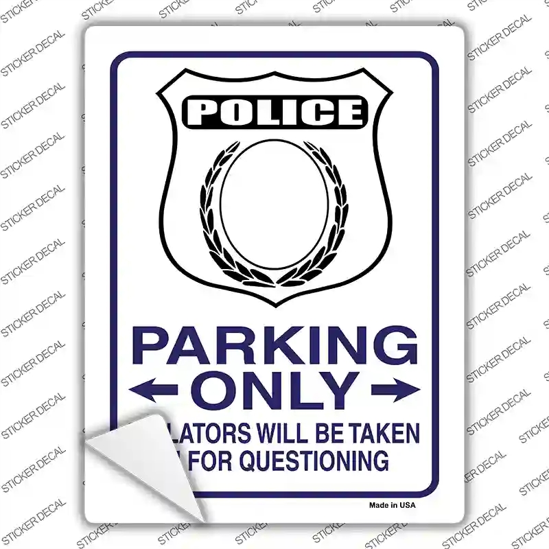 P-745s-S Police Only Novelty Rectangle Sticker Decal - Small