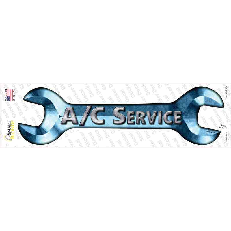 W-053s-M AC Service Novelty Wrench Sticker Decal - Medium