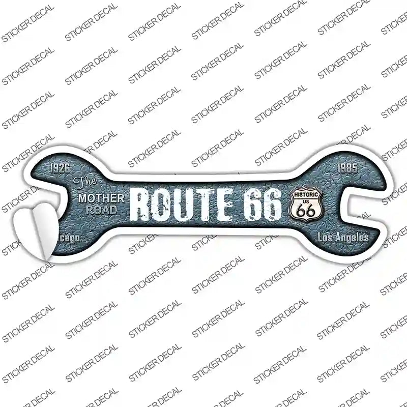 W-070s-S Route 66 Novelty Wrench Sticker Decal - Small
