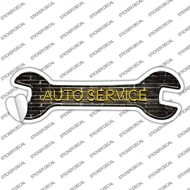 W-120s-L Auto Service Novelty Wrench Sticker Decal - Large