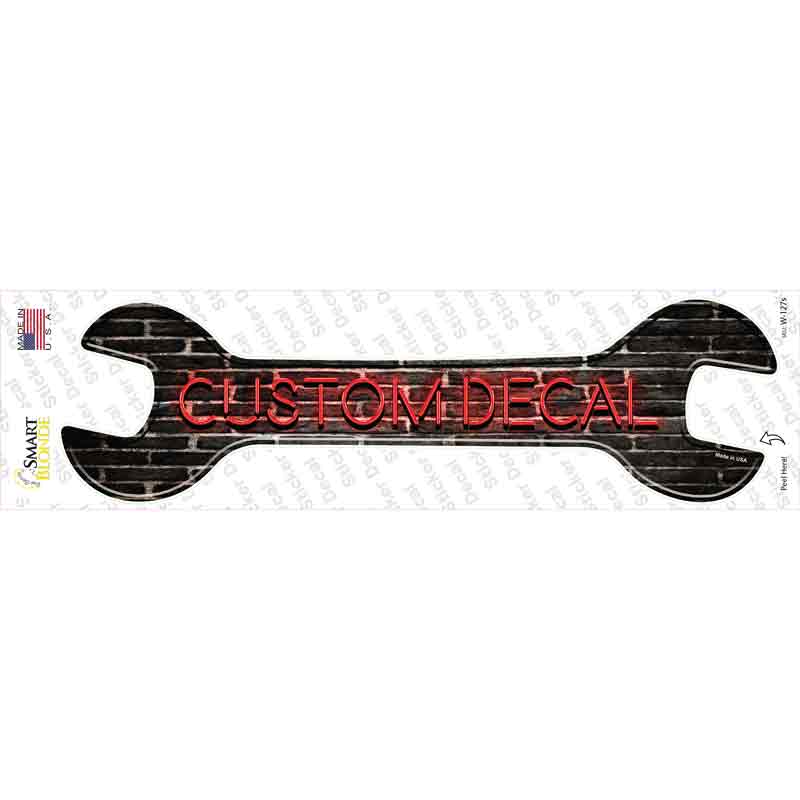 W-127s-M Custom Novelty Wrench Sticker Decal - Medium