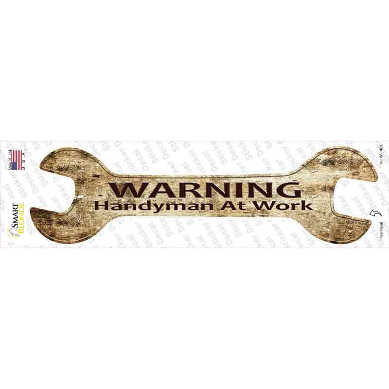 W-146s-M Handyman At Work Novelty Wrench Sticker Decal - Medium