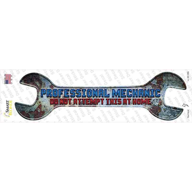 W-149s-M Professional Mechanic Novelty Wrench Sticker Decal - Medium