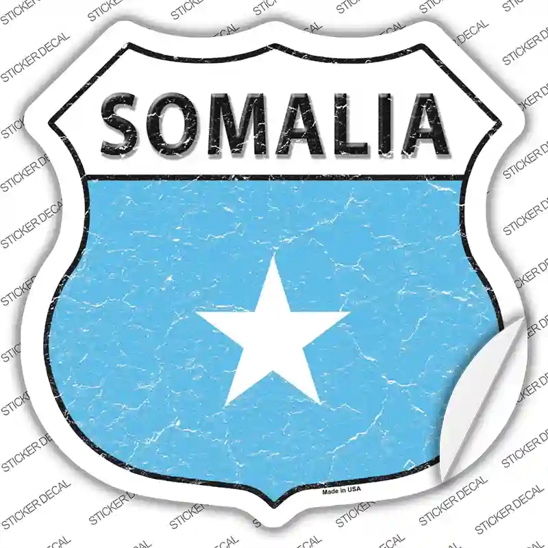 HS-398s-XL Somalia Flag Novelty Highway Shield Sticker Decal - Extra Large
