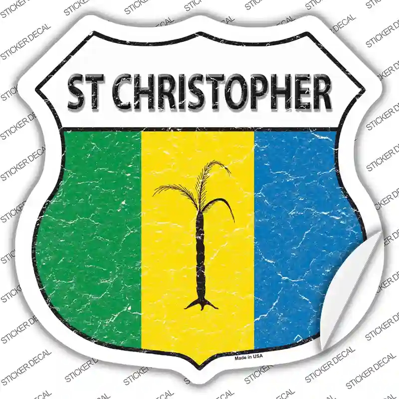 HS-404s-XL St Christopher Flag Novelty Highway Shield Sticker Decal - Extra Large