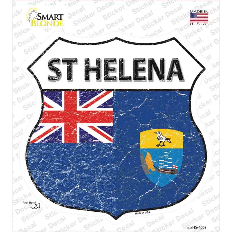 HS-405s-M St Helena Flag Novelty Highway Shield Sticker Decal - Medium