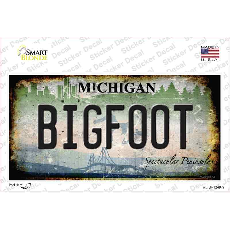 LP-12497s-M Bigfoot Michigan Novelty Sticker Decal - Medium