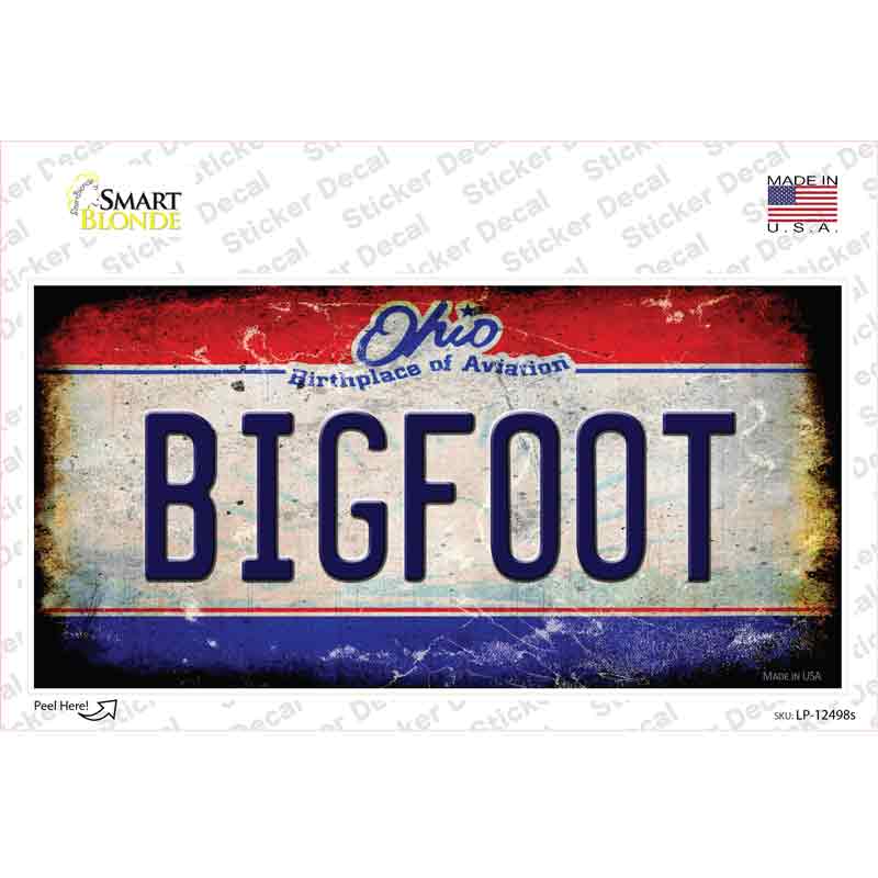 LP-12498s-M Bigfoot Ohio Novelty Sticker Decal - Medium