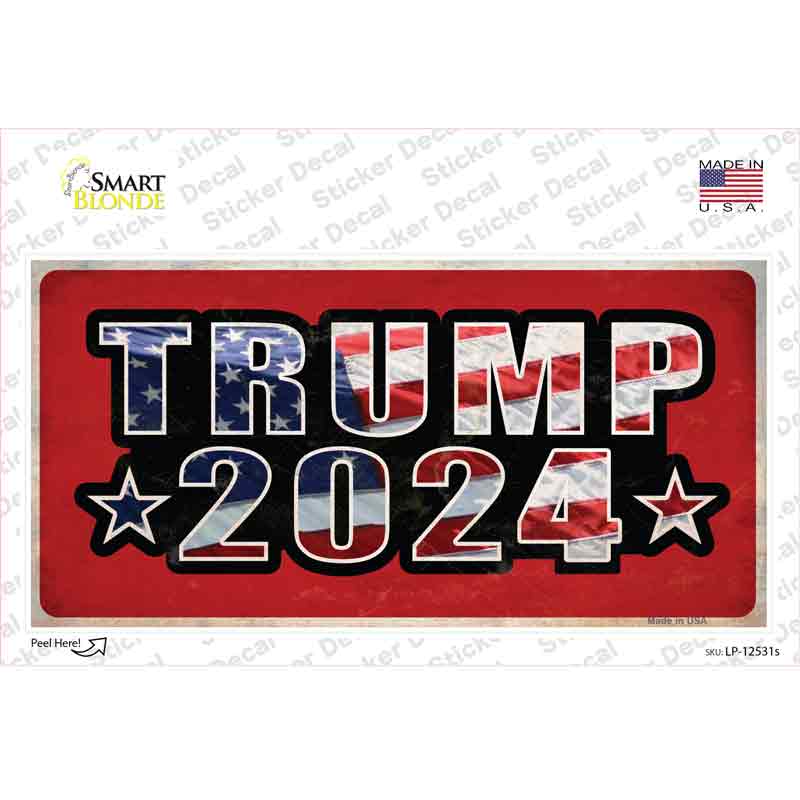 LP-12531s-M Trump 2024 Flag Novelty Sticker Decal - Medium