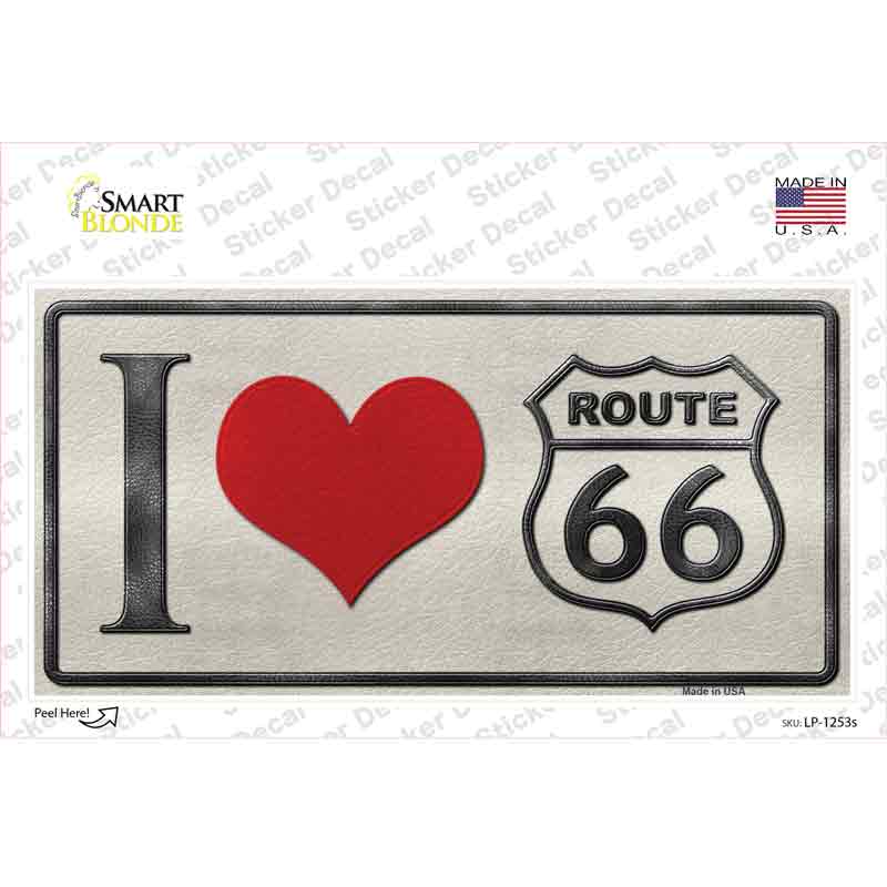 LP-1253s-M I Love Route 66 Novelty Sticker Decal - Medium