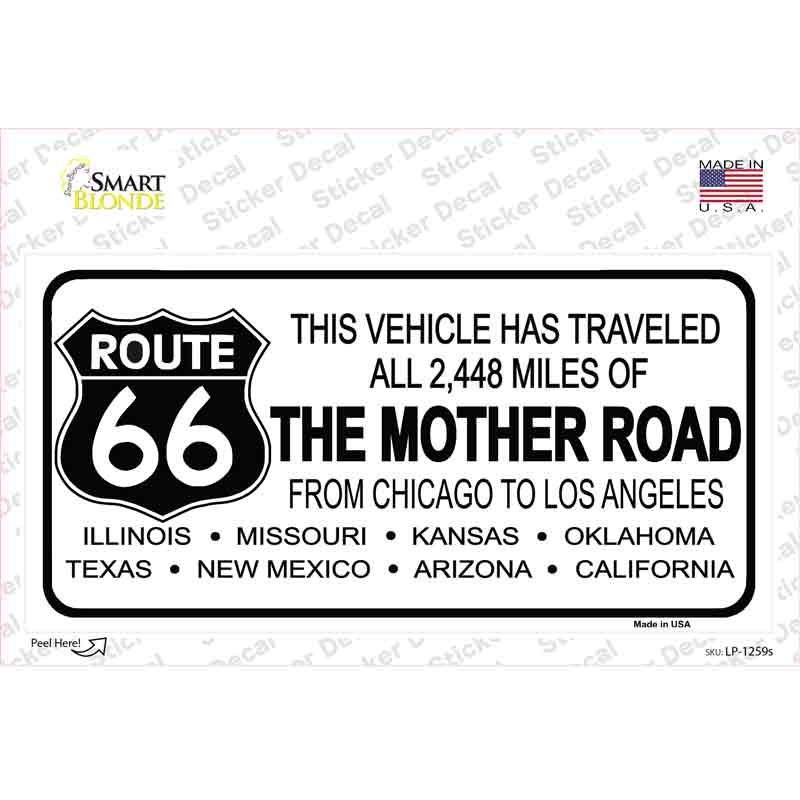 LP-1259s-M Route 66 Main Cities Novelty Sticker Decal - Medium