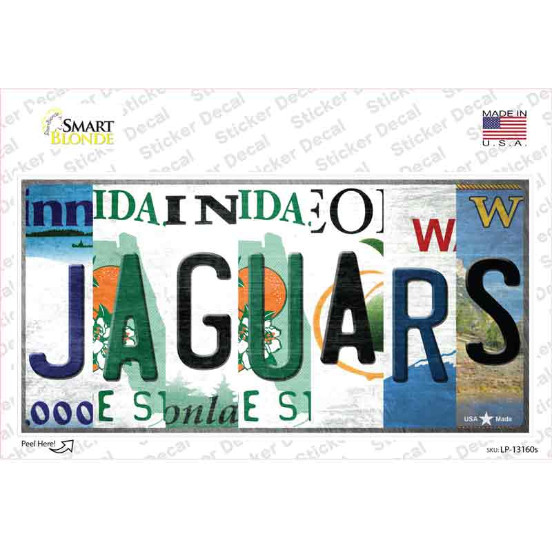 LP-13160s-M Jaguars Strip Art Novelty Sticker Decal - Medium