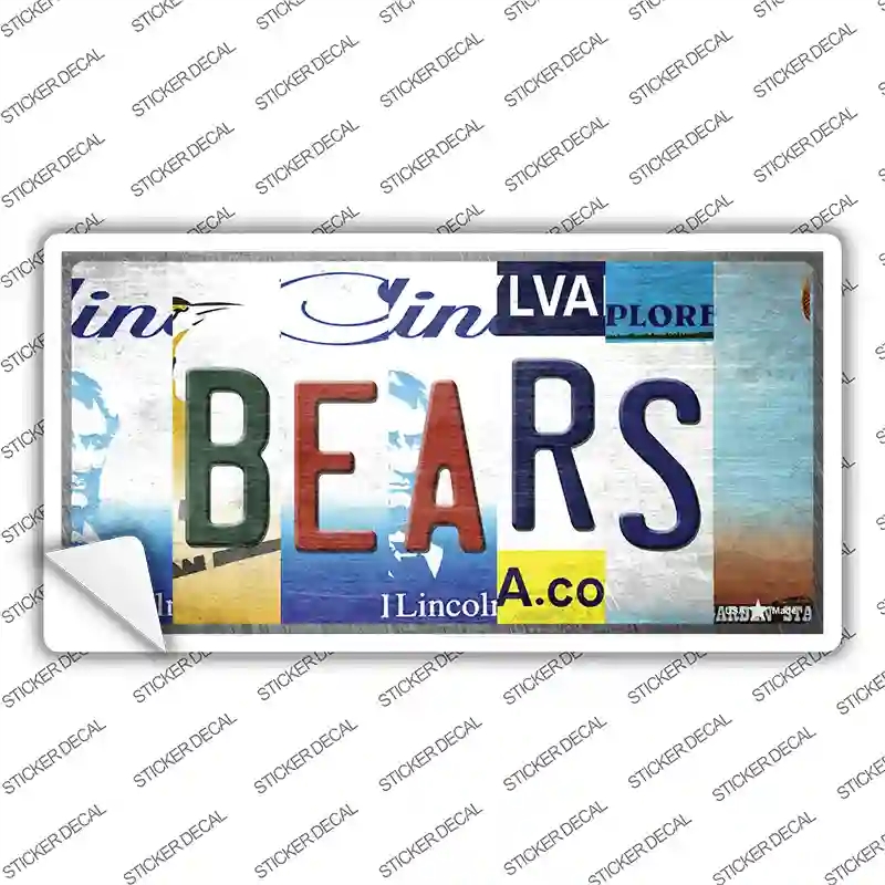 LP-13163s-XL Bears Strip Art Novelty Sticker Decal - Extra Large