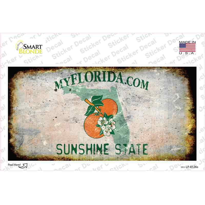 LP-8126s-M Florida State Rusty Novelty Sticker Decal - Medium