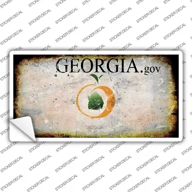 LP-8127s-S Georgia State Rusty Novelty Sticker Decal - Small