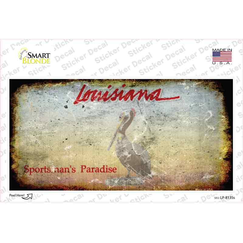 LP-8135s-M Louisiana State Rusty Novelty Sticker Decal - Medium
