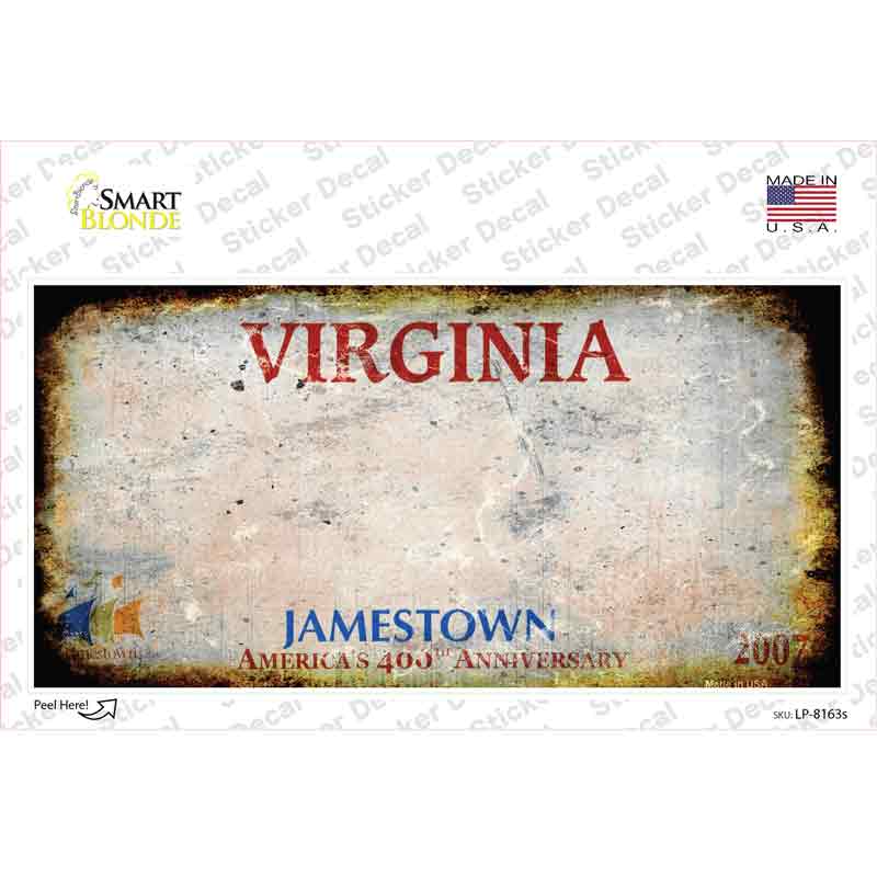 LP-8163s-M Virginia State Rusty Novelty Sticker Decal - Medium