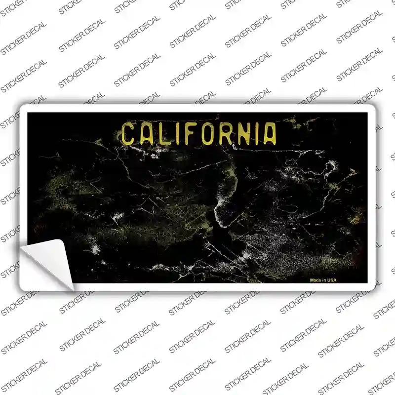 LP-8191s-S California Black State Rusty Novelty Sticker Decal - Small