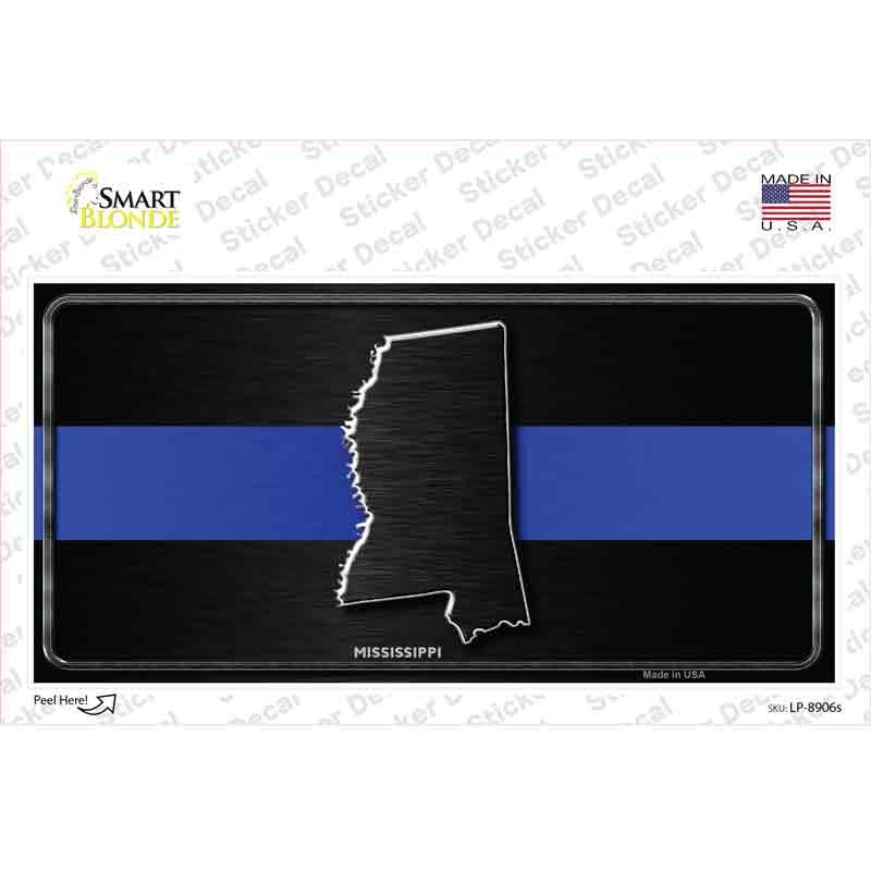 LP-8906s-M Mississippi Thin Blue Line Novelty Sticker Decal - Medium