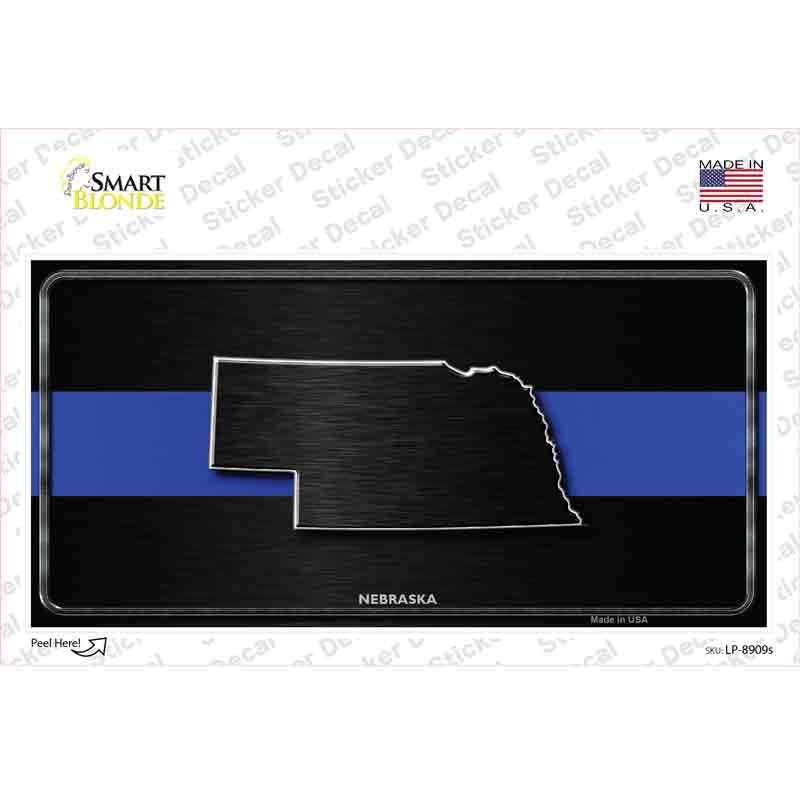 LP-8909s-M Nebraska Thin Blue Line Novelty Sticker Decal - Medium