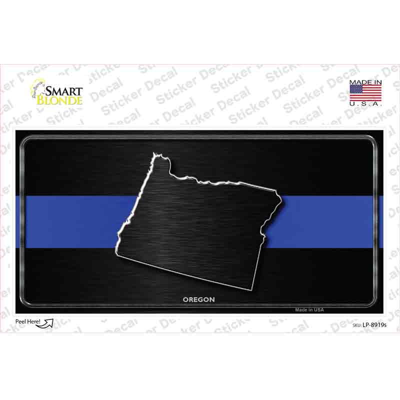 LP-8919s-M Oregon Thin Blue Line Novelty Sticker Decal - Medium