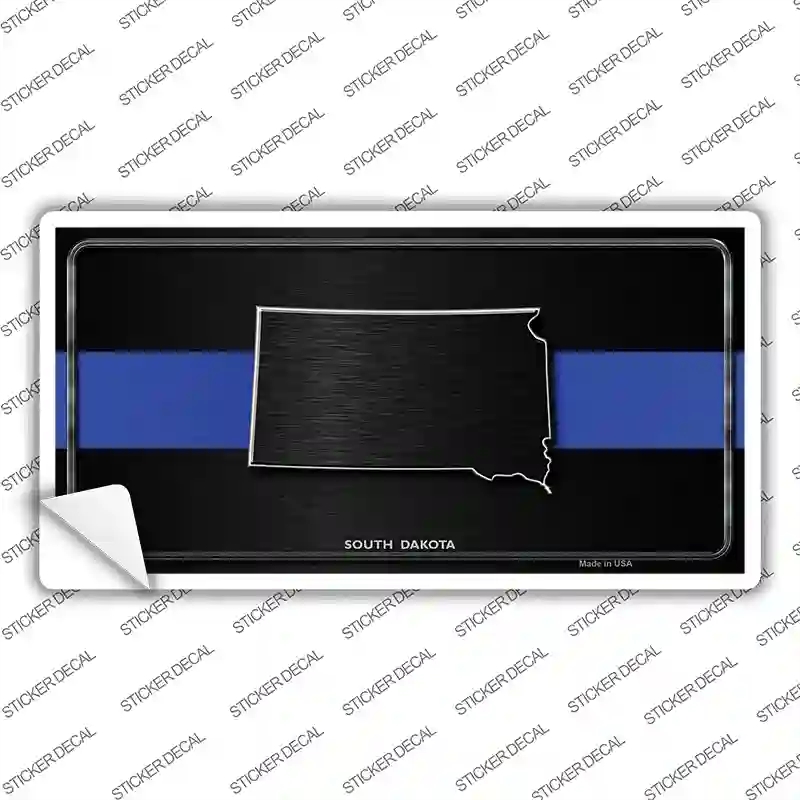 LP-8923s-L South Dakota Thin Blue Line Novelty Sticker Decal - Large