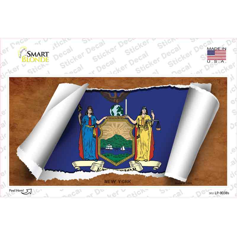 LP-9038s-M   York Flag Scroll Novelty Sticker Decal - Medium