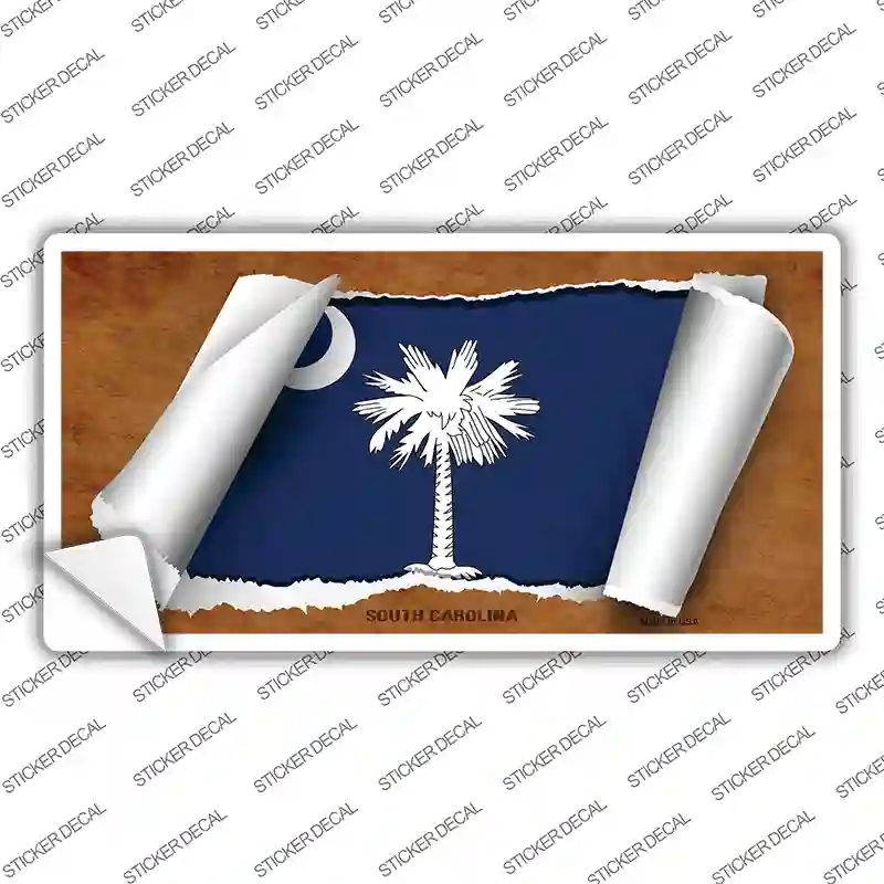 LP-9046s-S South Carolina Flag Scroll Novelty Sticker Decal - Small