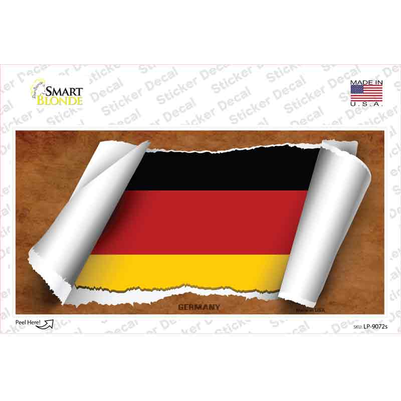 LP-9072s-M Germany Flag Scroll Novelty Sticker Decal - Medium