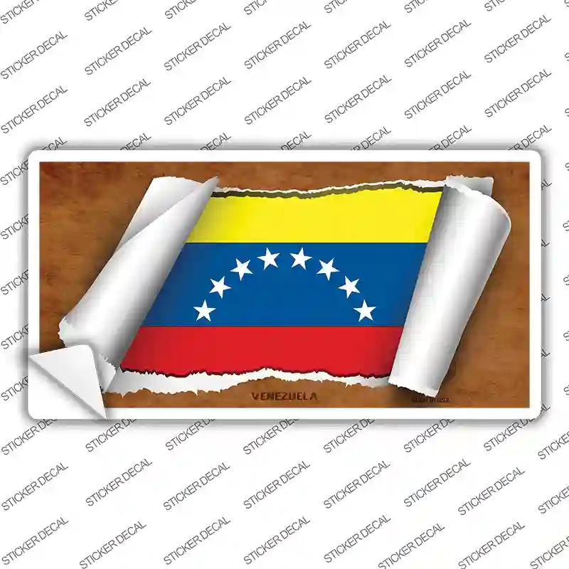 LP-9088s-S Venezuela Flag Scroll Novelty Sticker Decal - Small