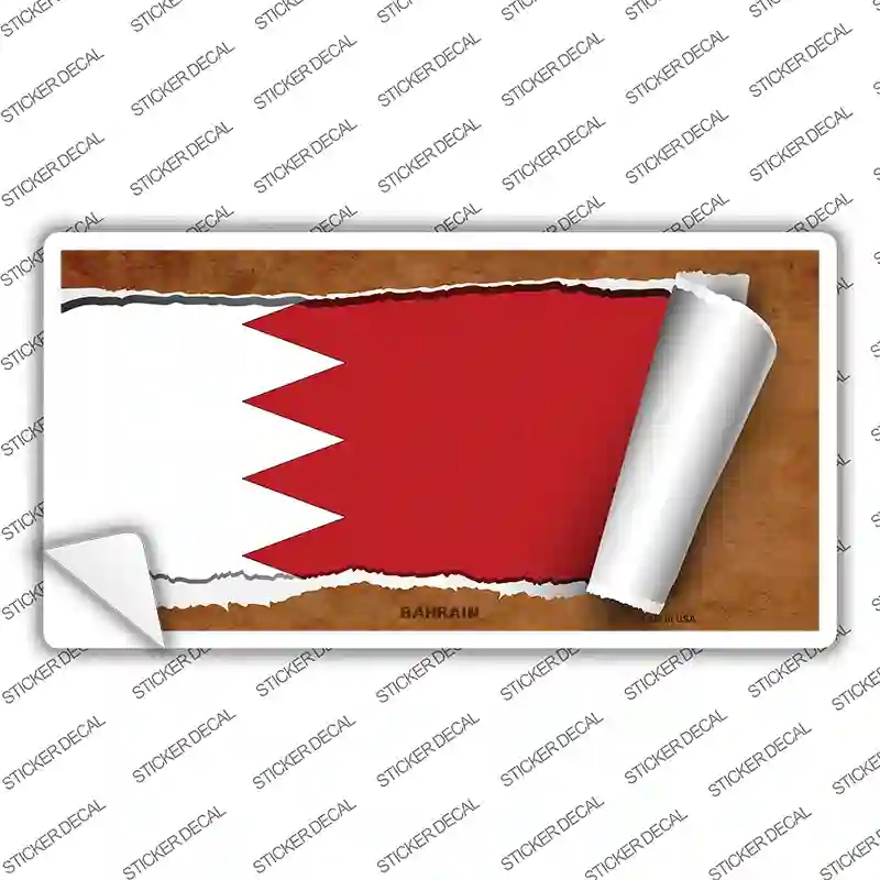 LP-9132s-XL Bahrain Flag Scroll Novelty Sticker Decal - Extra Large