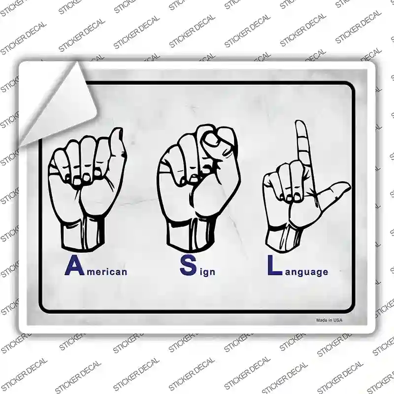 P-2935s-S American Language Novelty Rectangle Sticker Decal - Small