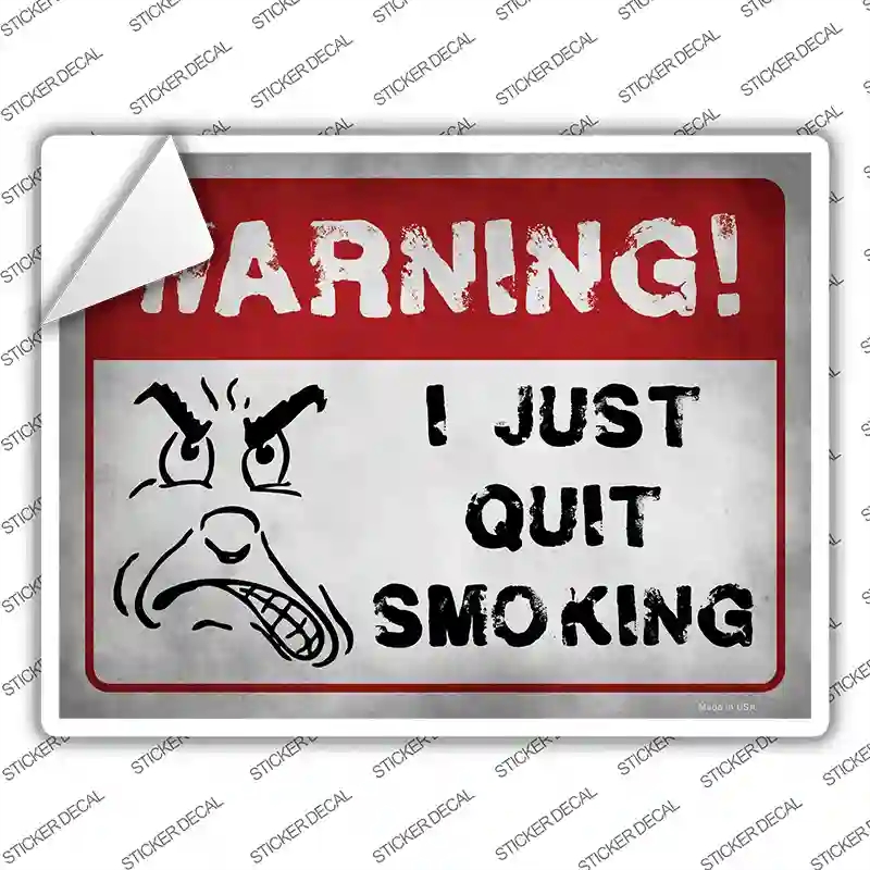 P-2958s-S I Quit Smoking Novelty Rectangle Sticker Decal - Small