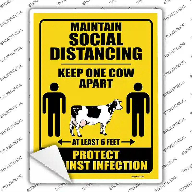 P-3101s-S Keep One Cow Apart Novelty Rectangle Sticker Decal - Small