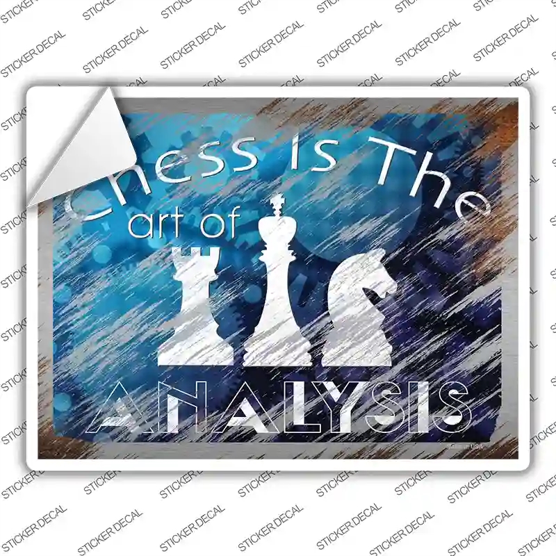P-3157s-XL Chess is the Art of Analysis Novelty Rectangle Sticker Decal - Extra Large