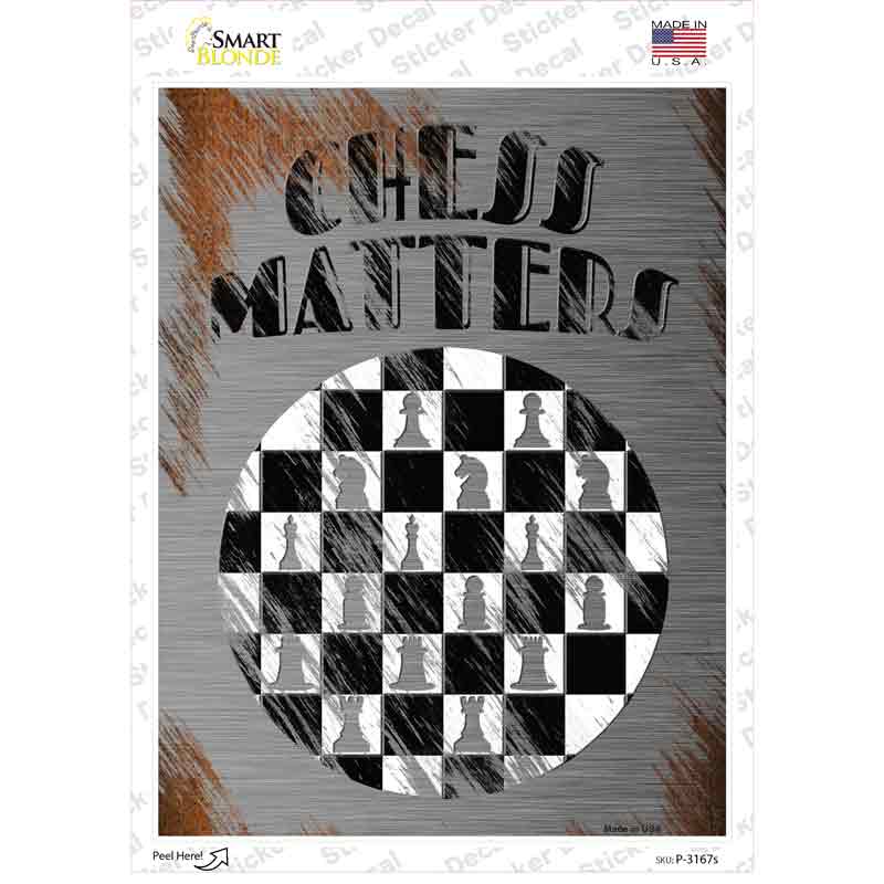P-3167s-M Chess Matters Novelty Rectangle Sticker Decal - Medium