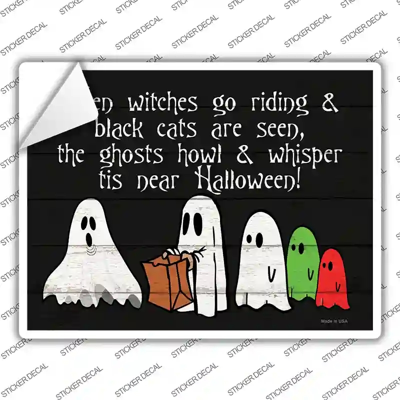 P-3195s-S Ghosts Trick or Treat Costumes Novelty Rectangle Sticker Decal - Small