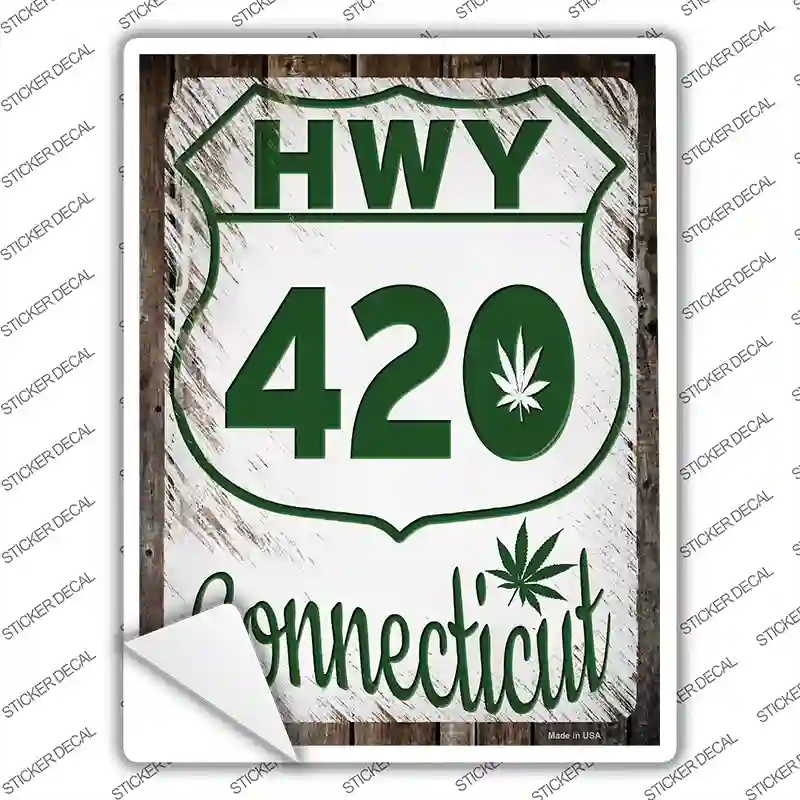 P-3262s-L HWY 420 Connecticut Novelty Rectangle Sticker Decal - Large