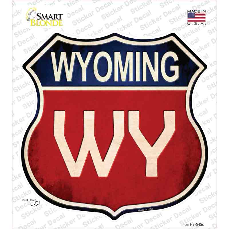 HS-545s-M Wyoming Novelty Highway Shield Sticker Decal - Medium
