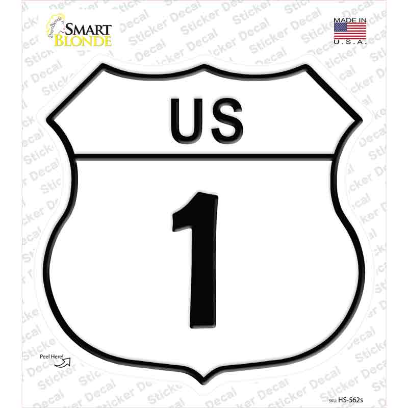 HS-562s-M US Highway 1 Novelty Highway Shield Sticker Decal - Medium