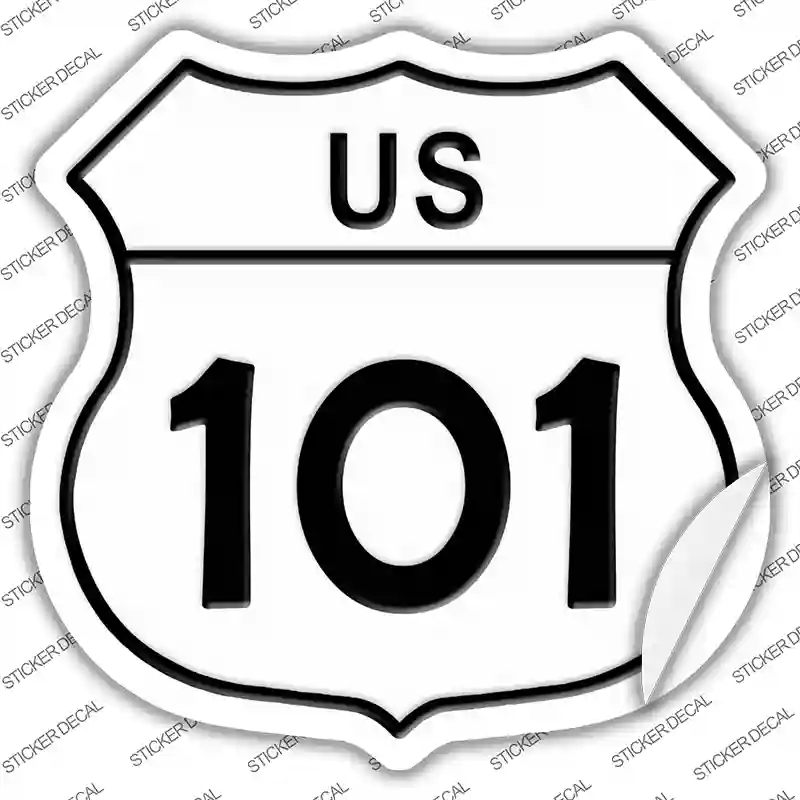 HS-563s-L US Highway 101 Novelty Highway Shield Sticker Decal - Large