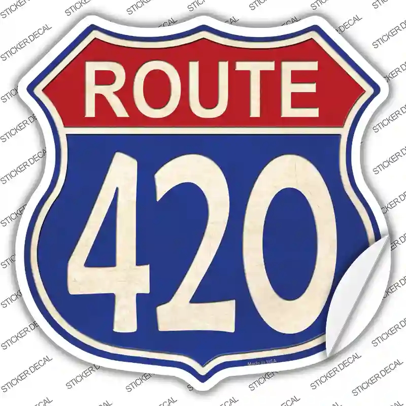 HS-569s-XL Route 420 Blue & Red Novelty Highway Shield Sticker Decal - Extra Large
