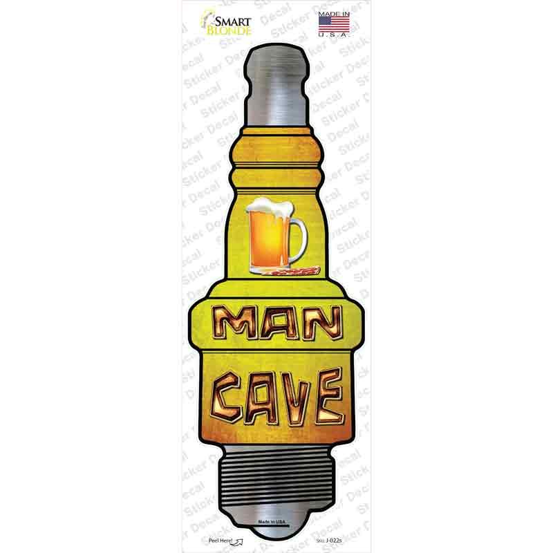 J-022s-M Man Cave Novelty Spark Plug Sticker Decal - Medium